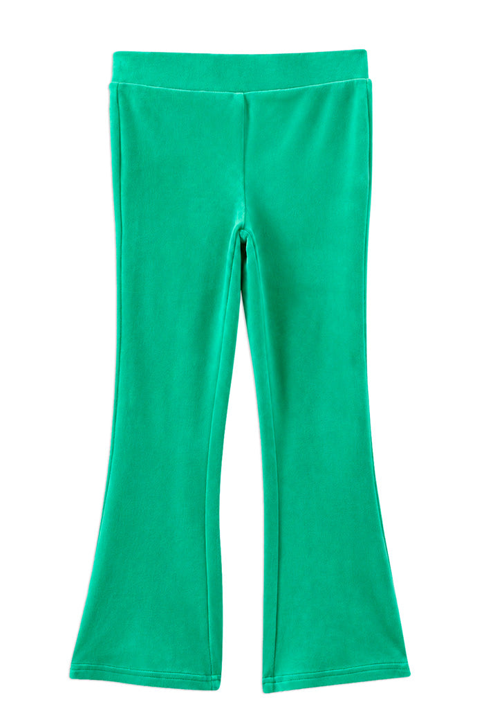 Clover Green Velour Flares
