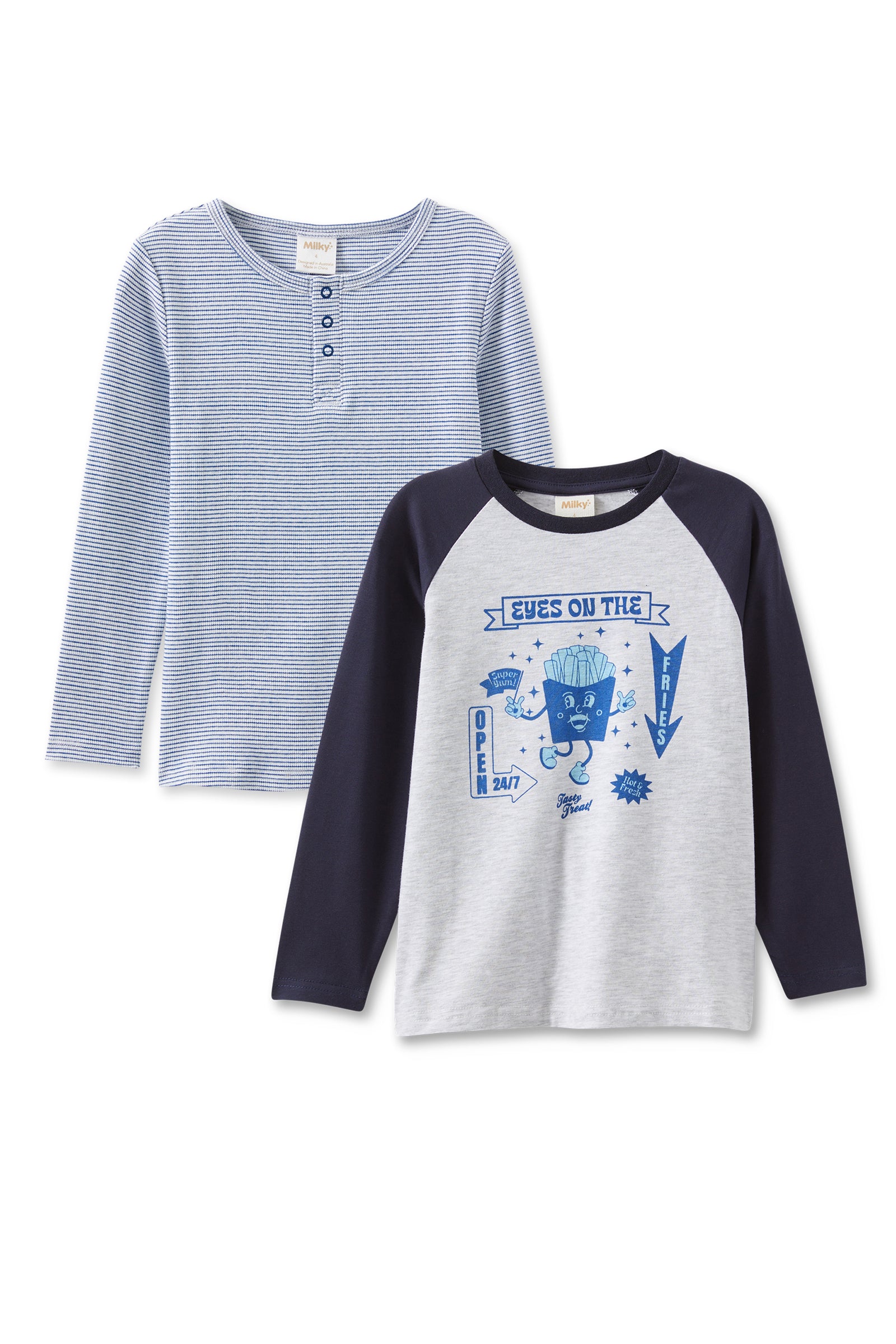 Fries & Stripe Henley 2 Pack