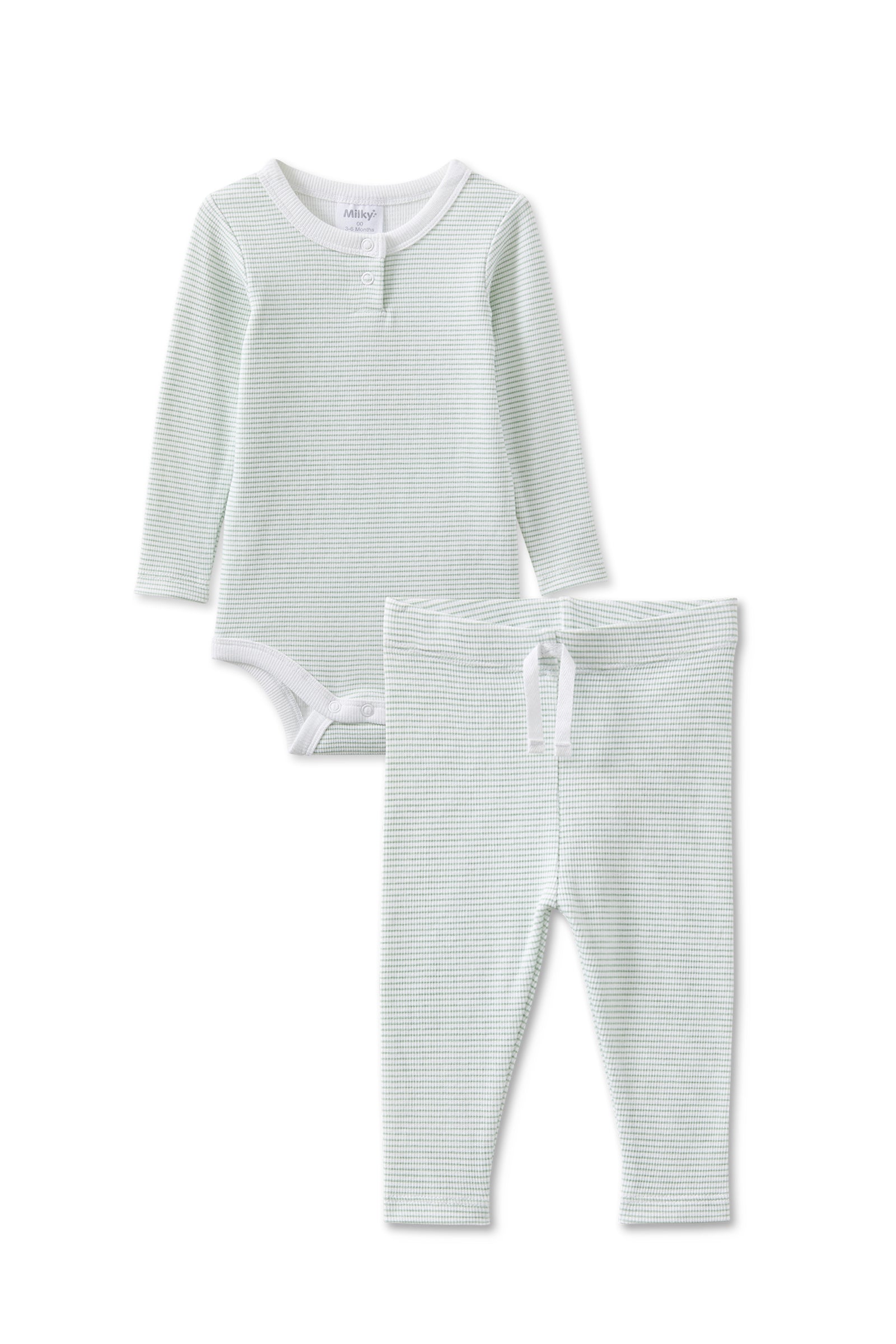 Green Stripe Baby Set