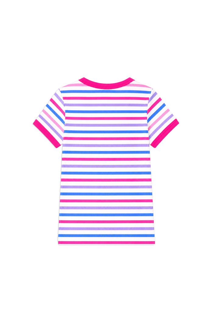Pretty Pink Stripe Rib Tee