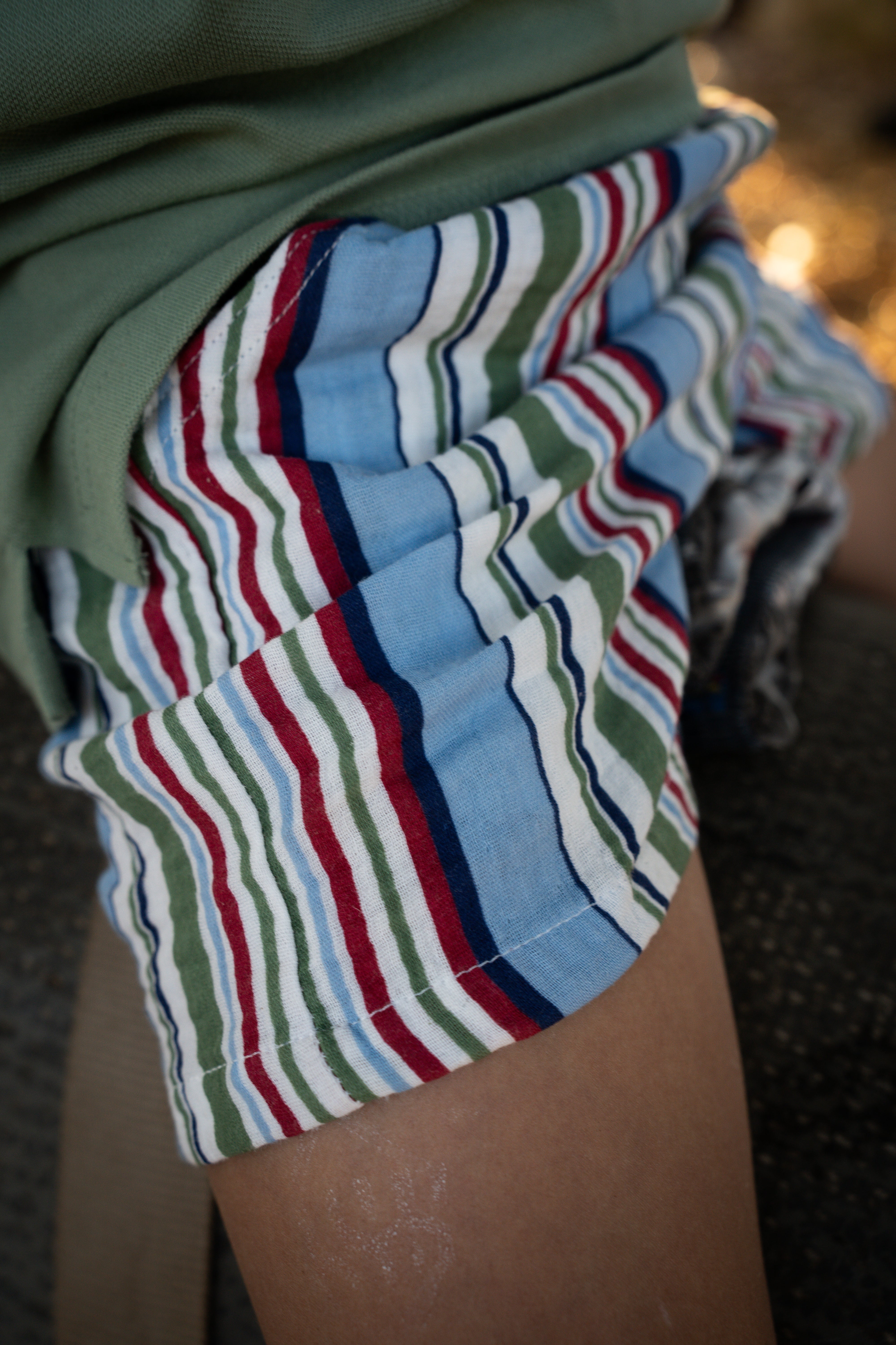 Crinkle Stripe Short