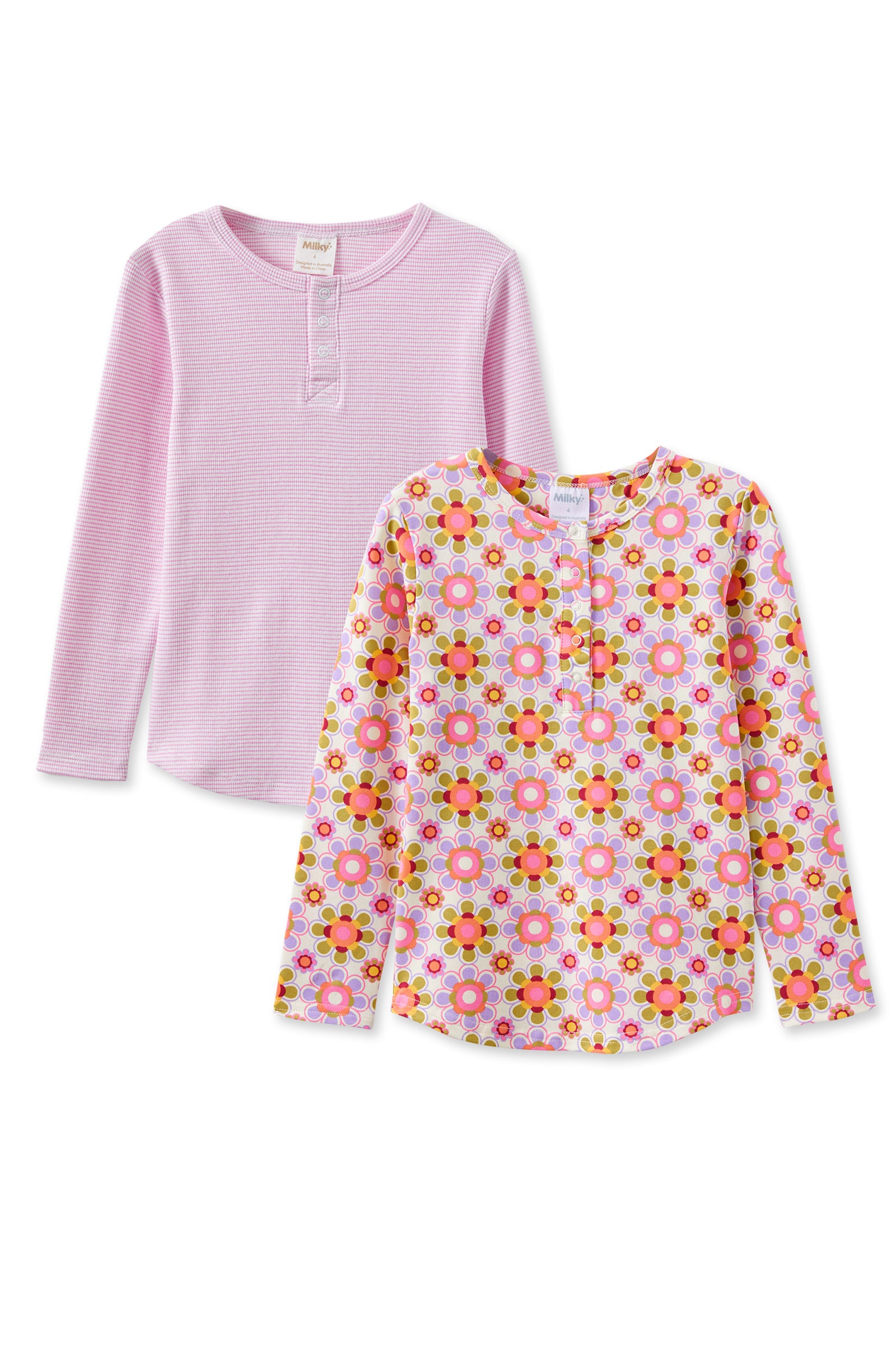Sorbet Retro Henley 2 Pack