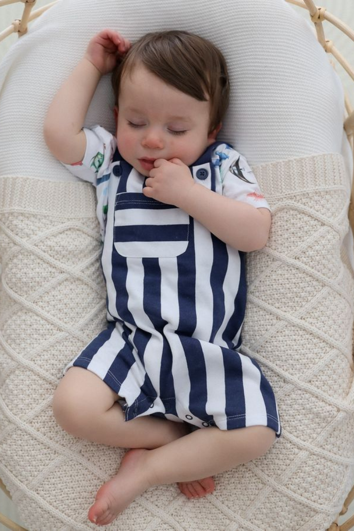 Stripe Fleece Overall