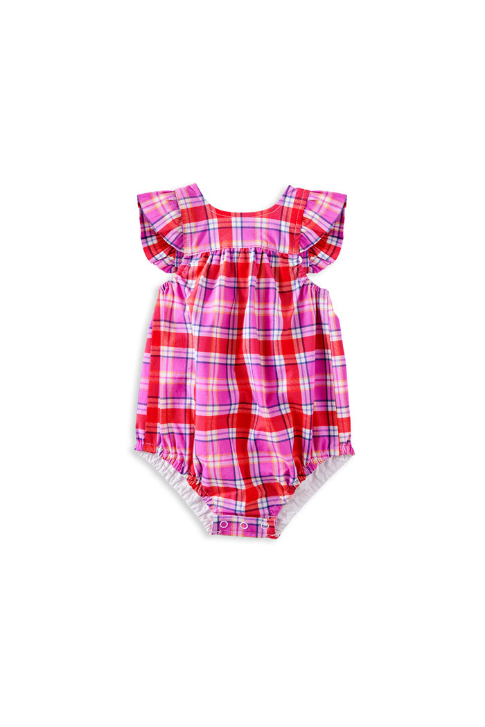 Sunset Plaid Check Playsuit