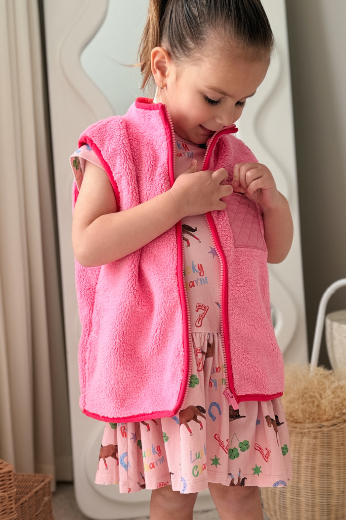 Bubblegum Sherpa Vest