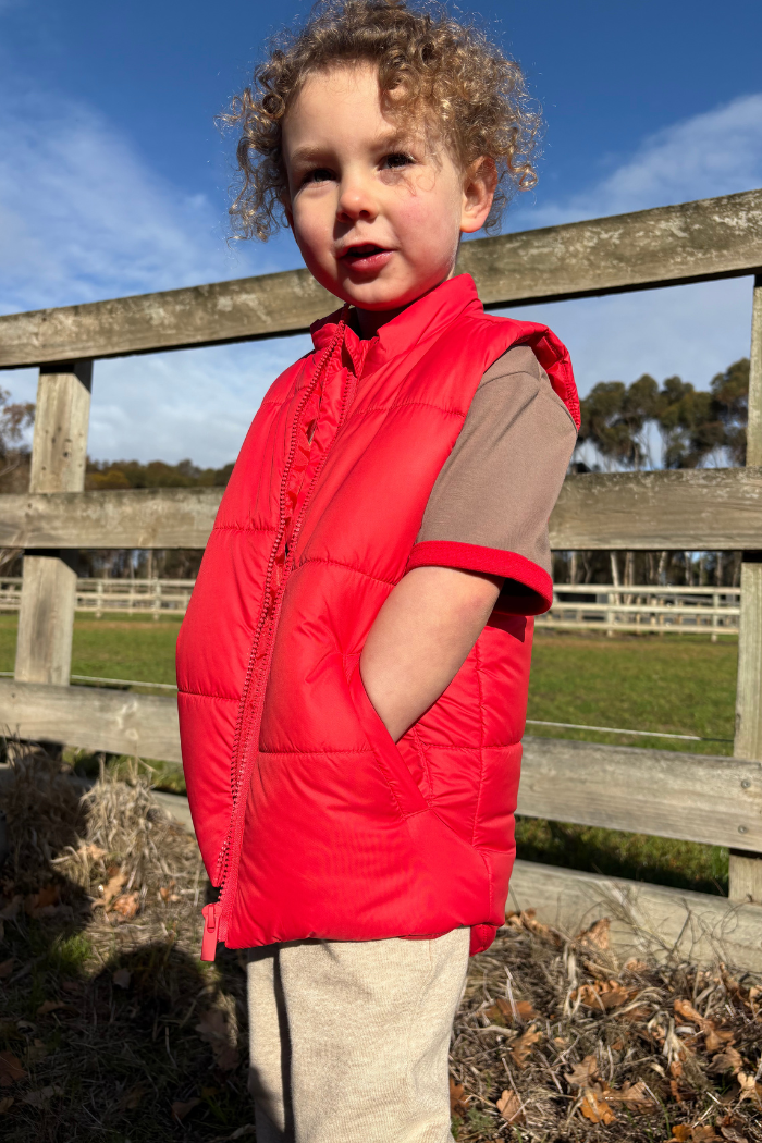 Red Crush Puffer Vest