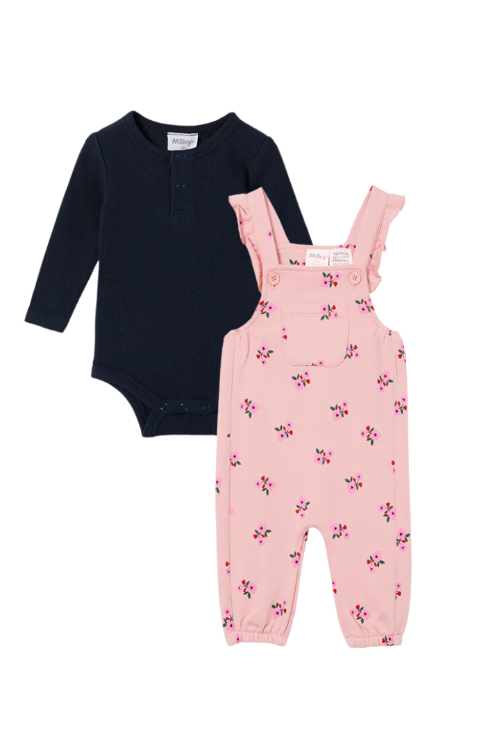 Blossom Fleece Overall Set