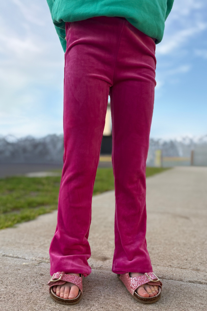 Pink Velour Flares