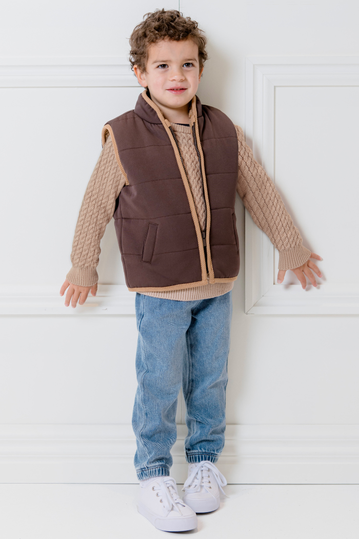 Mocha Cable Knit Jumper