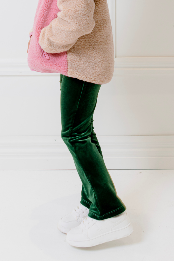 Green Velour Flares