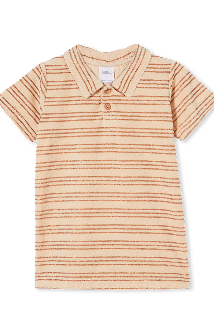 STRIPE TERRY TOWELLING POLO