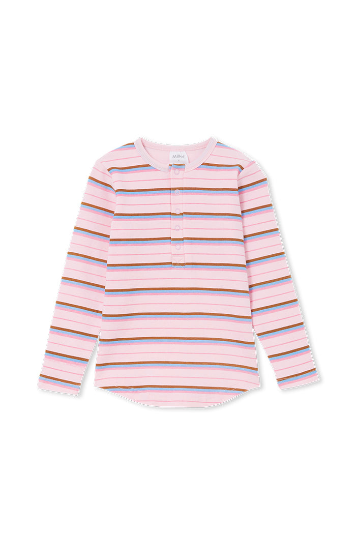 Pink Stripe Henley