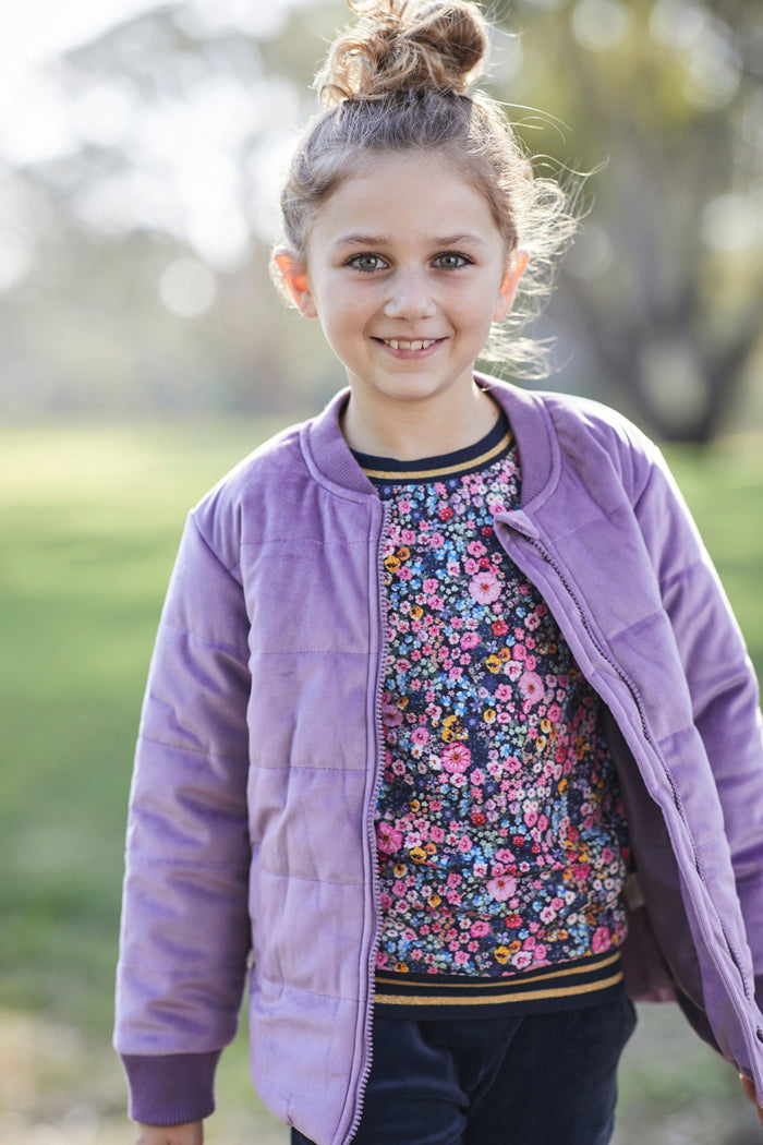 LILAC VELVET BOMBER